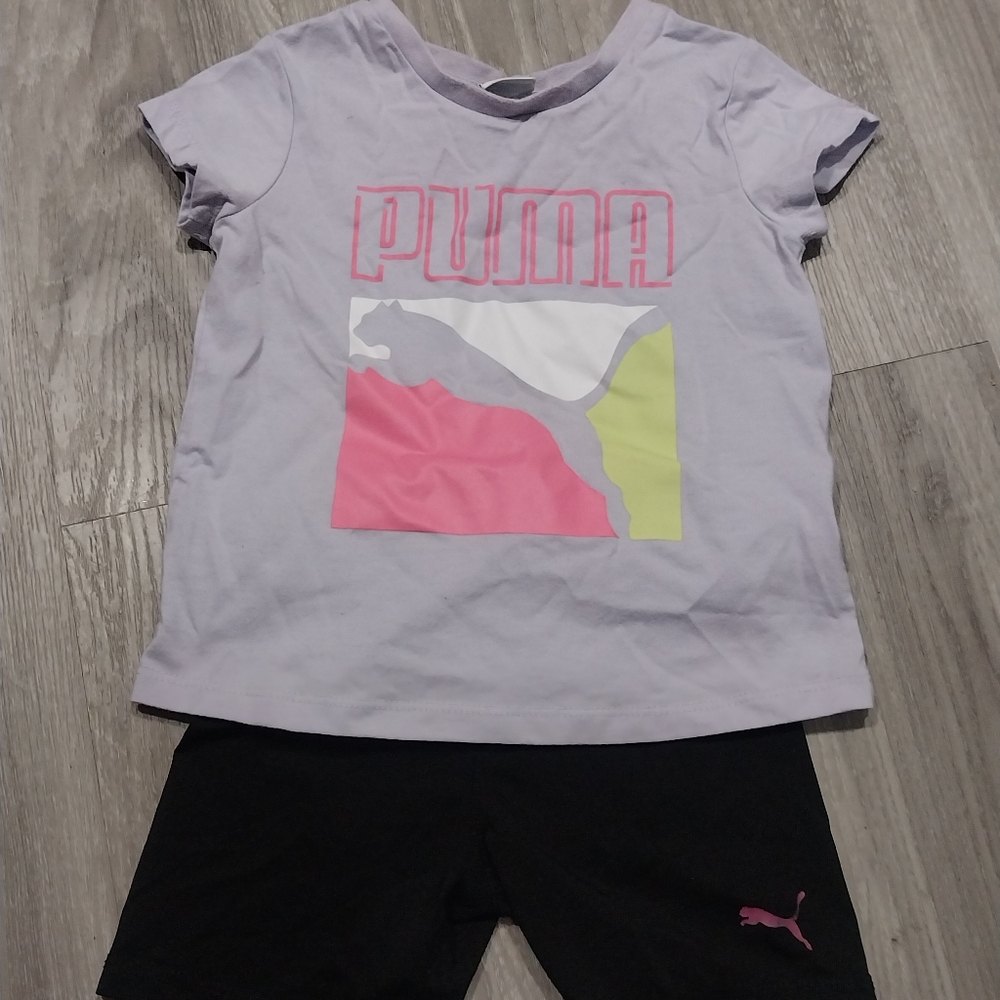 Puma Kids Graphic Tee - Pink, White, Yellow